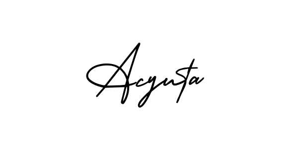 if you are searching for the best signature style for your name Acyuta. so please give up your signature search. here we have designed multiple signature styles  using AmerikaSignatureDemo-Regular. Acyuta signature style 3 images and pictures png