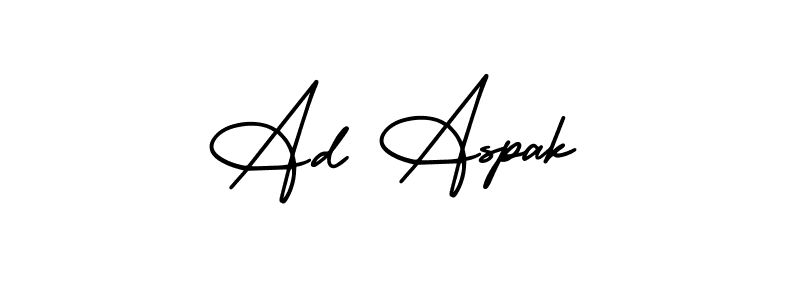 How to make Ad Aspak name signature. Use AmerikaSignatureDemo-Regular style for creating short signs online. This is the latest handwritten sign. Ad Aspak signature style 3 images and pictures png