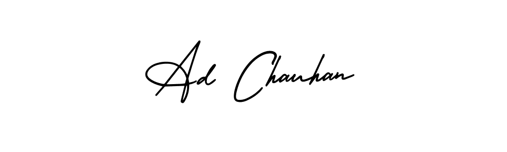 You should practise on your own different ways (AmerikaSignatureDemo-Regular) to write your name (Ad Chauhan) in signature. don't let someone else do it for you. Ad Chauhan signature style 3 images and pictures png