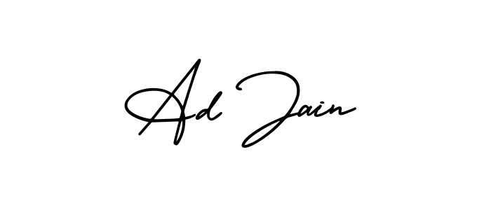 Also You can easily find your signature by using the search form. We will create Ad Jain name handwritten signature images for you free of cost using AmerikaSignatureDemo-Regular sign style. Ad Jain signature style 3 images and pictures png