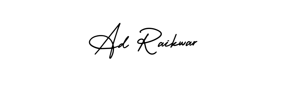 This is the best signature style for the Ad Raikwar name. Also you like these signature font (AmerikaSignatureDemo-Regular). Mix name signature. Ad Raikwar signature style 3 images and pictures png