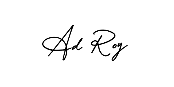 How to make Ad Roy name signature. Use AmerikaSignatureDemo-Regular style for creating short signs online. This is the latest handwritten sign. Ad Roy signature style 3 images and pictures png