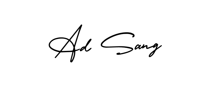 How to make Ad Sang name signature. Use AmerikaSignatureDemo-Regular style for creating short signs online. This is the latest handwritten sign. Ad Sang signature style 3 images and pictures png