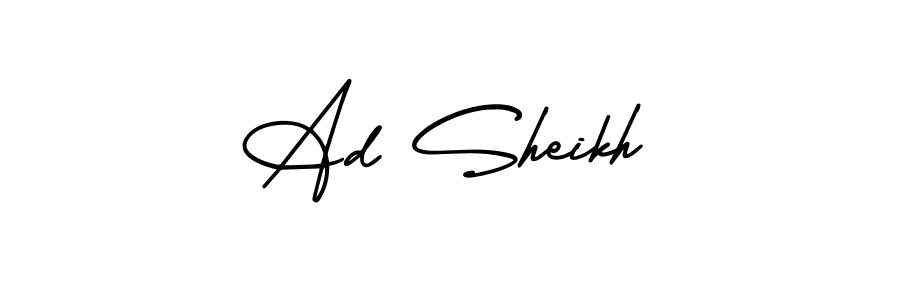 How to Draw Ad Sheikh signature style? AmerikaSignatureDemo-Regular is a latest design signature styles for name Ad Sheikh. Ad Sheikh signature style 3 images and pictures png