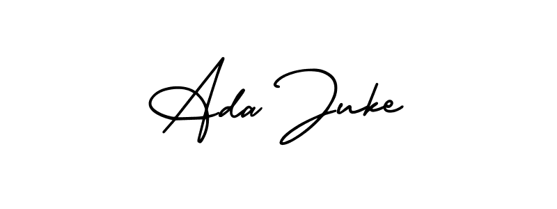 You should practise on your own different ways (AmerikaSignatureDemo-Regular) to write your name (Ada Juke) in signature. don't let someone else do it for you. Ada Juke signature style 3 images and pictures png