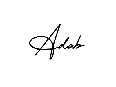 How to make Adab name signature. Use AmerikaSignatureDemo-Regular style for creating short signs online. This is the latest handwritten sign. Adab signature style 3 images and pictures png