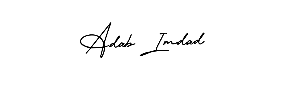 See photos of Adab Imdad official signature by Spectra . Check more albums & portfolios. Read reviews & check more about AmerikaSignatureDemo-Regular font. Adab Imdad signature style 3 images and pictures png