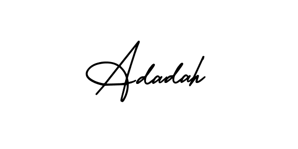 The best way (AmerikaSignatureDemo-Regular) to make a short signature is to pick only two or three words in your name. The name Adadah include a total of six letters. For converting this name. Adadah signature style 3 images and pictures png