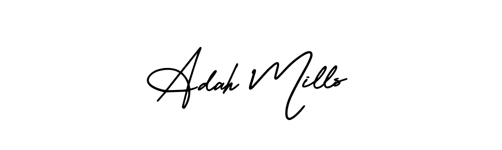 Use a signature maker to create a handwritten signature online. With this signature software, you can design (AmerikaSignatureDemo-Regular) your own signature for name Adah Mills. Adah Mills signature style 3 images and pictures png