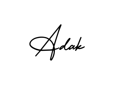 How to make Adak name signature. Use AmerikaSignatureDemo-Regular style for creating short signs online. This is the latest handwritten sign. Adak signature style 3 images and pictures png