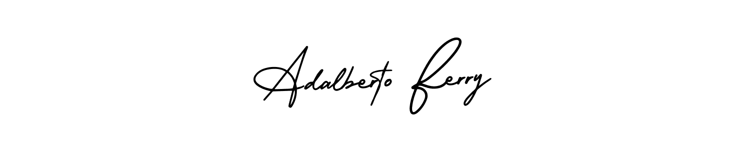 AmerikaSignatureDemo-Regular is a professional signature style that is perfect for those who want to add a touch of class to their signature. It is also a great choice for those who want to make their signature more unique. Get Adalberto Ferry name to fancy signature for free. Adalberto Ferry signature style 3 images and pictures png