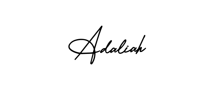 You should practise on your own different ways (AmerikaSignatureDemo-Regular) to write your name (Adaliah) in signature. don't let someone else do it for you. Adaliah signature style 3 images and pictures png
