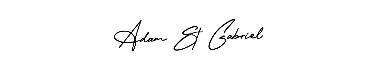 Use a signature maker to create a handwritten signature online. With this signature software, you can design (AmerikaSignatureDemo-Regular) your own signature for name Adam Et Gabriel. Adam Et Gabriel signature style 3 images and pictures png