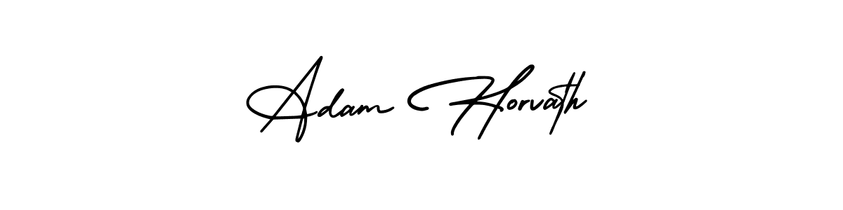 You should practise on your own different ways (AmerikaSignatureDemo-Regular) to write your name (Adam Horvath) in signature. don't let someone else do it for you. Adam Horvath signature style 3 images and pictures png