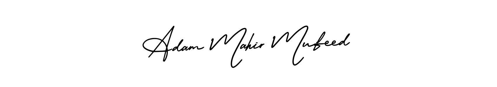 How to make Adam Mahir Mufeed name signature. Use AmerikaSignatureDemo-Regular style for creating short signs online. This is the latest handwritten sign. Adam Mahir Mufeed signature style 3 images and pictures png