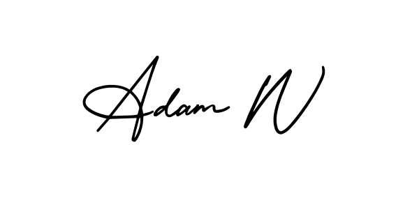 Use a signature maker to create a handwritten signature online. With this signature software, you can design (AmerikaSignatureDemo-Regular) your own signature for name Adam W. Adam W signature style 3 images and pictures png