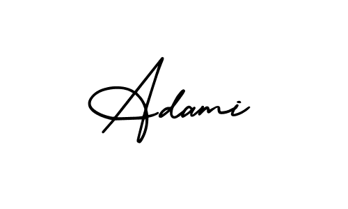 Use a signature maker to create a handwritten signature online. With this signature software, you can design (AmerikaSignatureDemo-Regular) your own signature for name Adami. Adami signature style 3 images and pictures png