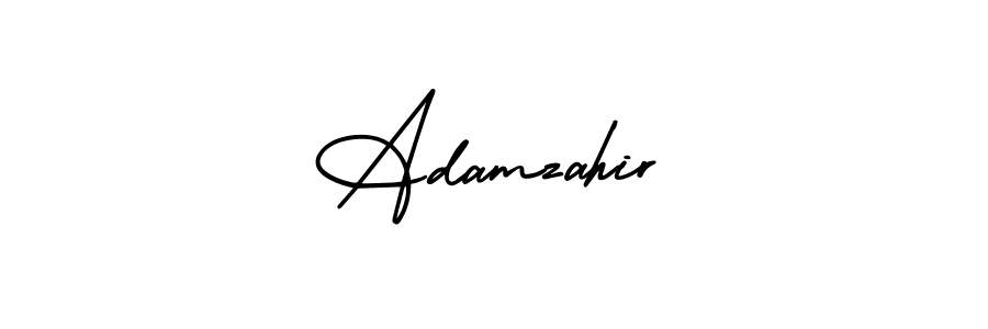 You should practise on your own different ways (AmerikaSignatureDemo-Regular) to write your name (Adamzahir) in signature. don't let someone else do it for you. Adamzahir signature style 3 images and pictures png
