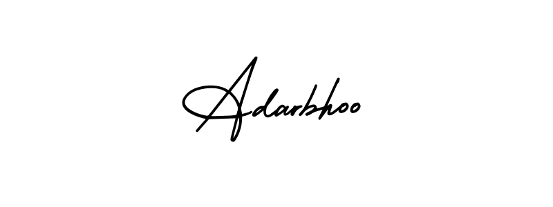 You should practise on your own different ways (AmerikaSignatureDemo-Regular) to write your name (Adarbhoo) in signature. don't let someone else do it for you. Adarbhoo signature style 3 images and pictures png