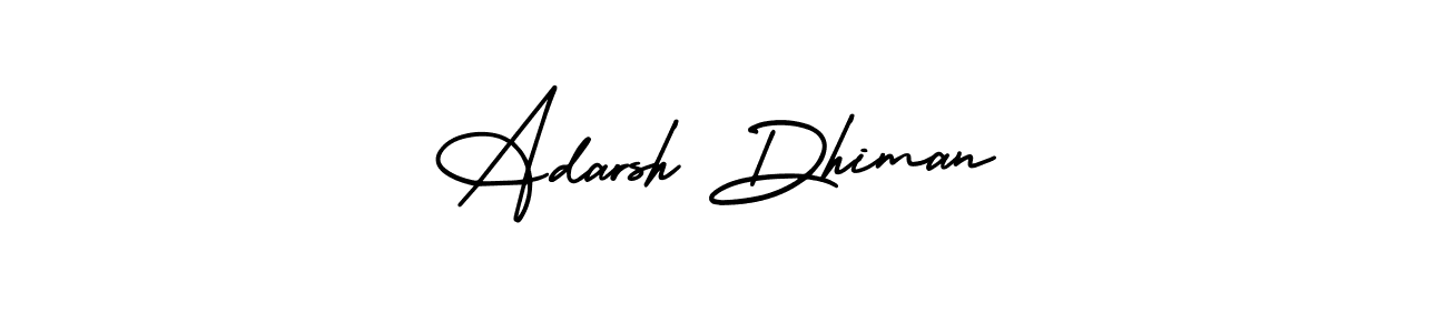 How to make Adarsh Dhiman name signature. Use AmerikaSignatureDemo-Regular style for creating short signs online. This is the latest handwritten sign. Adarsh Dhiman signature style 3 images and pictures png
