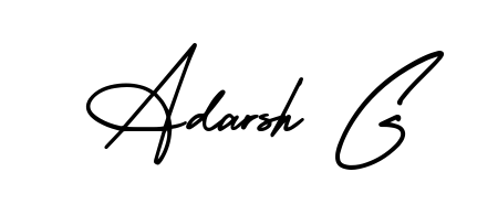 Try this chic Adarsh G handwritten sign style. Using AmerikaSignatureDemo-Regular font elements, it gives your name a sleek, memorable identity. Adarsh G signature style 3 images and pictures png
