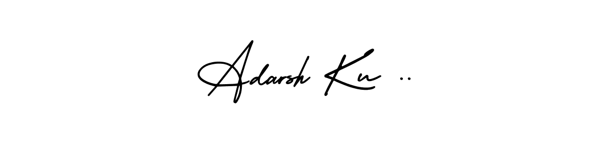 The best way (AmerikaSignatureDemo-Regular) to make a short signature is to pick only two or three words in your name. The name Adarsh Ku .. include a total of six letters. For converting this name. Adarsh Ku .. signature style 3 images and pictures png