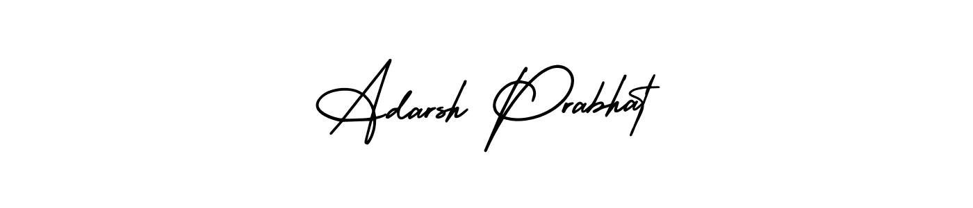 You should practise on your own different ways (AmerikaSignatureDemo-Regular) to write your name (Adarsh Prabhat) in signature. don't let someone else do it for you. Adarsh Prabhat signature style 3 images and pictures png