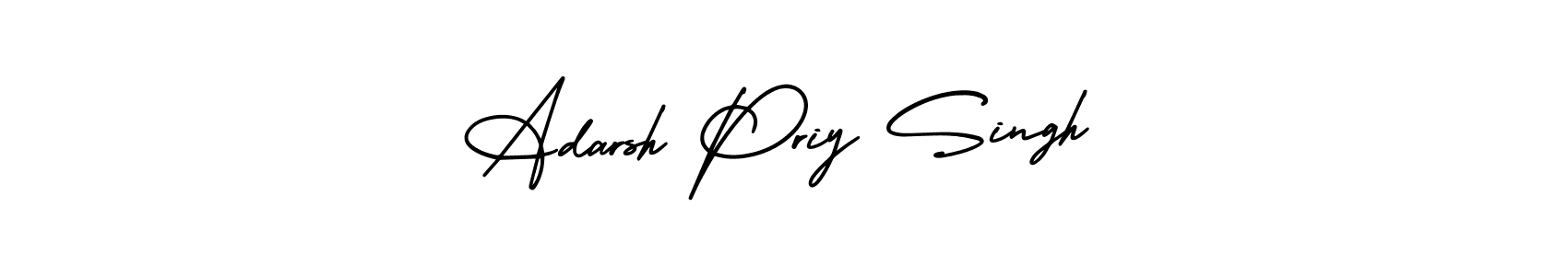 AmerikaSignatureDemo-Regular is a professional signature style that is perfect for those who want to add a touch of class to their signature. It is also a great choice for those who want to make their signature more unique. Get Adarsh Priy Singh name to fancy signature for free. Adarsh Priy Singh signature style 3 images and pictures png