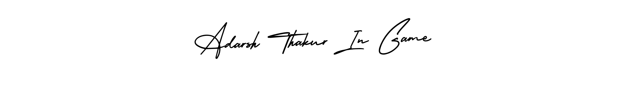 You can use this online signature creator to create a handwritten signature for the name Adarsh Thakur In Game. This is the best online autograph maker. Adarsh Thakur In Game signature style 3 images and pictures png