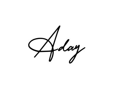 How to make Aday name signature. Use AmerikaSignatureDemo-Regular style for creating short signs online. This is the latest handwritten sign. Aday signature style 3 images and pictures png