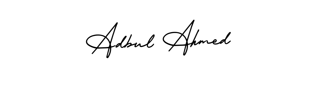 It looks lik you need a new signature style for name Adbul Ahmed. Design unique handwritten (AmerikaSignatureDemo-Regular) signature with our free signature maker in just a few clicks. Adbul Ahmed signature style 3 images and pictures png