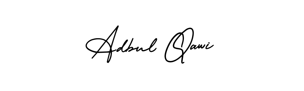 Use a signature maker to create a handwritten signature online. With this signature software, you can design (AmerikaSignatureDemo-Regular) your own signature for name Adbul Qawi. Adbul Qawi signature style 3 images and pictures png