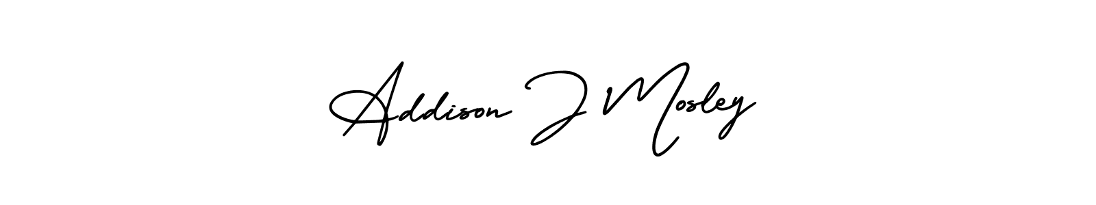 Create a beautiful signature design for name Addison J Mosley. With this signature (AmerikaSignatureDemo-Regular) fonts, you can make a handwritten signature for free. Addison J Mosley signature style 3 images and pictures png