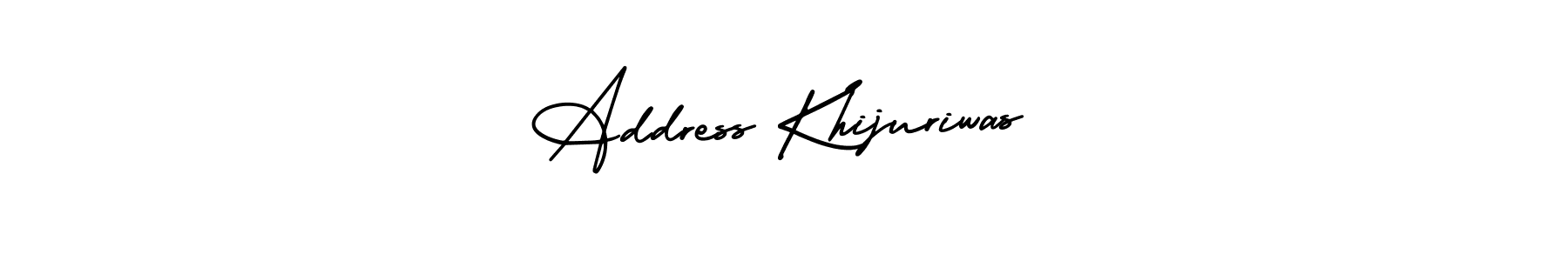 How to make Address Khijuriwas signature? AmerikaSignatureDemo-Regular is a professional autograph style. Create handwritten signature for Address Khijuriwas name. Address Khijuriwas signature style 3 images and pictures png