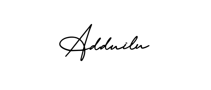 Check out images of Autograph of Adduilu name. Actor Adduilu Signature Style. AmerikaSignatureDemo-Regular is a professional sign style online. Adduilu signature style 3 images and pictures png