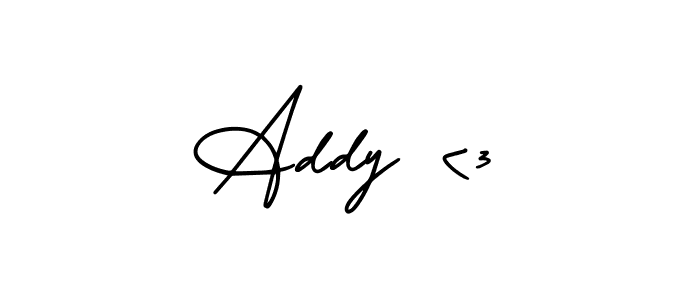 How to make Addy <3 name signature. Use AmerikaSignatureDemo-Regular style for creating short signs online. This is the latest handwritten sign. Addy <3 signature style 3 images and pictures png