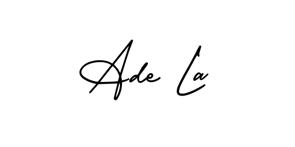 You should practise on your own different ways (AmerikaSignatureDemo-Regular) to write your name (Ade La) in signature. don't let someone else do it for you. Ade La signature style 3 images and pictures png