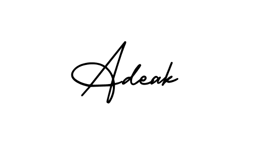 How to Draw Adeak signature style? AmerikaSignatureDemo-Regular is a latest design signature styles for name Adeak. Adeak signature style 3 images and pictures png