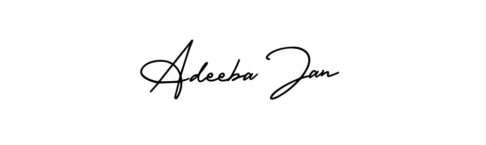 How to Draw Adeeba Jan signature style? AmerikaSignatureDemo-Regular is a latest design signature styles for name Adeeba Jan. Adeeba Jan signature style 3 images and pictures png