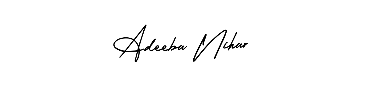 It looks lik you need a new signature style for name Adeeba Nihar. Design unique handwritten (AmerikaSignatureDemo-Regular) signature with our free signature maker in just a few clicks. Adeeba Nihar signature style 3 images and pictures png