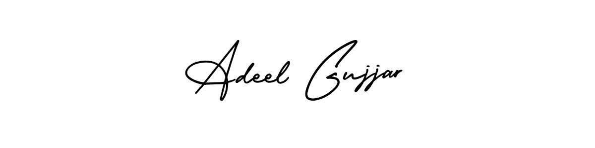 Use a signature maker to create a handwritten signature online. With this signature software, you can design (AmerikaSignatureDemo-Regular) your own signature for name Adeel Gujjar. Adeel Gujjar signature style 3 images and pictures png