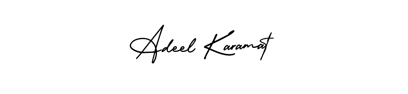 How to make Adeel Karamat name signature. Use AmerikaSignatureDemo-Regular style for creating short signs online. This is the latest handwritten sign. Adeel Karamat signature style 3 images and pictures png