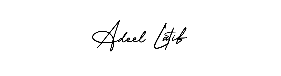 You should practise on your own different ways (AmerikaSignatureDemo-Regular) to write your name (Adeel Latif) in signature. don't let someone else do it for you. Adeel Latif signature style 3 images and pictures png