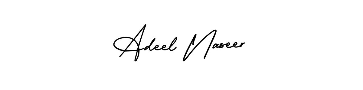 This is the best signature style for the Adeel Naseer name. Also you like these signature font (AmerikaSignatureDemo-Regular). Mix name signature. Adeel Naseer signature style 3 images and pictures png