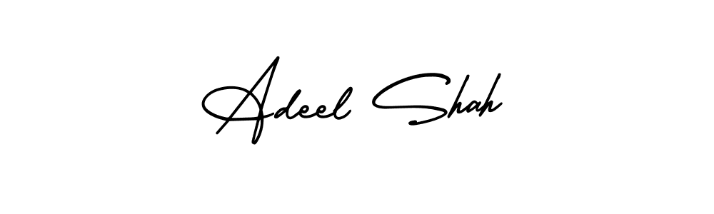 if you are searching for the best signature style for your name Adeel Shah. so please give up your signature search. here we have designed multiple signature styles  using AmerikaSignatureDemo-Regular. Adeel Shah signature style 3 images and pictures png