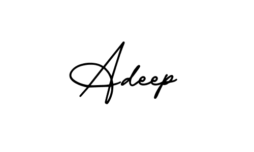 Use a signature maker to create a handwritten signature online. With this signature software, you can design (AmerikaSignatureDemo-Regular) your own signature for name Adeep. Adeep signature style 3 images and pictures png