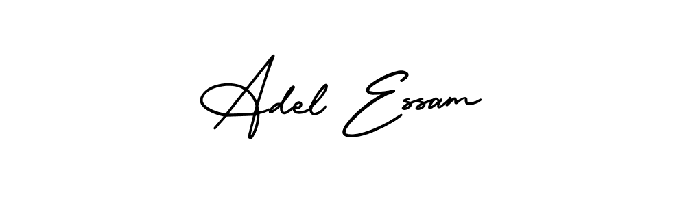 Use a signature maker to create a handwritten signature online. With this signature software, you can design (AmerikaSignatureDemo-Regular) your own signature for name Adel Essam. Adel Essam signature style 3 images and pictures png
