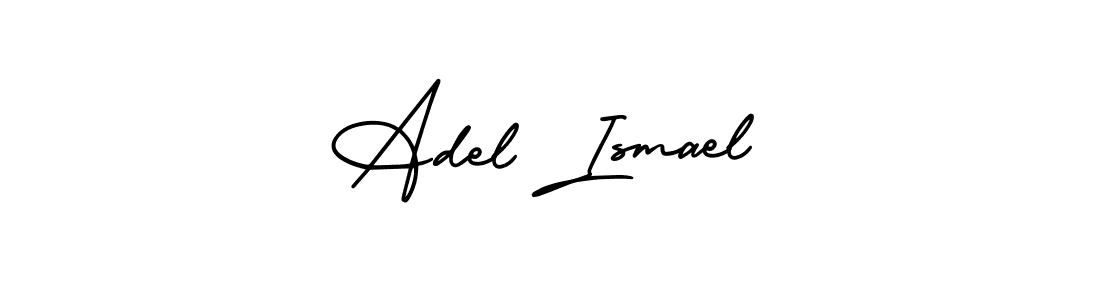 The best way (AmerikaSignatureDemo-Regular) to make a short signature is to pick only two or three words in your name. The name Adel Ismael include a total of six letters. For converting this name. Adel Ismael signature style 3 images and pictures png