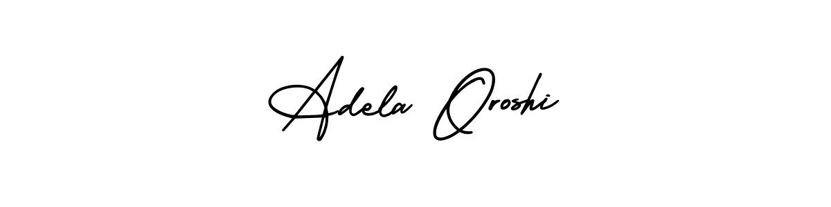 This is the best signature style for the Adela Oroshi name. Also you like these signature font (AmerikaSignatureDemo-Regular). Mix name signature. Adela Oroshi signature style 3 images and pictures png