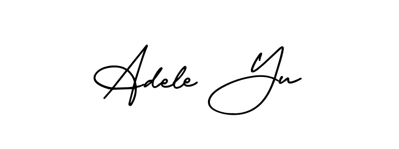 if you are searching for the best signature style for your name Adele Yu. so please give up your signature search. here we have designed multiple signature styles  using AmerikaSignatureDemo-Regular. Adele Yu signature style 3 images and pictures png